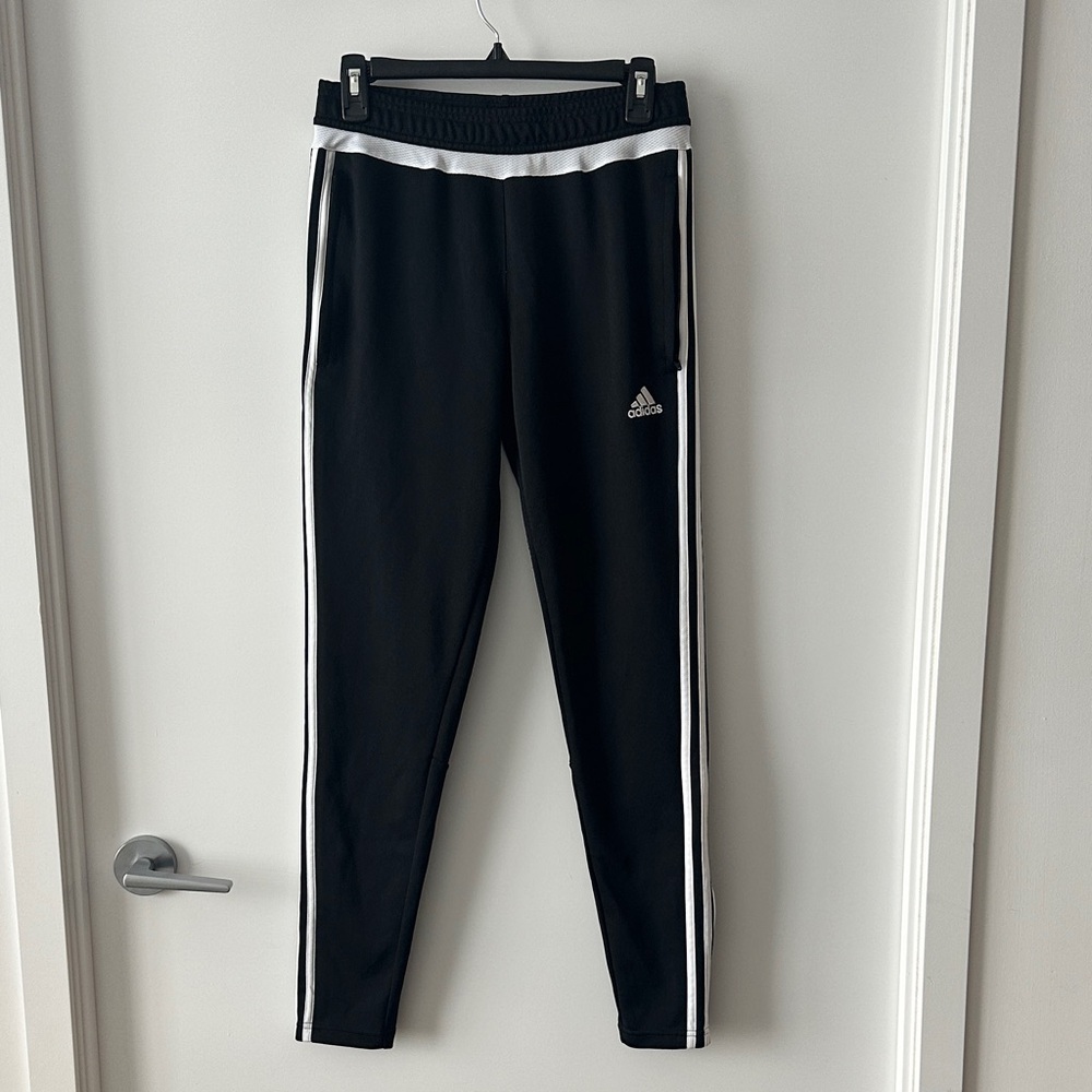 Adidas Women  Black Joggers with White Accents